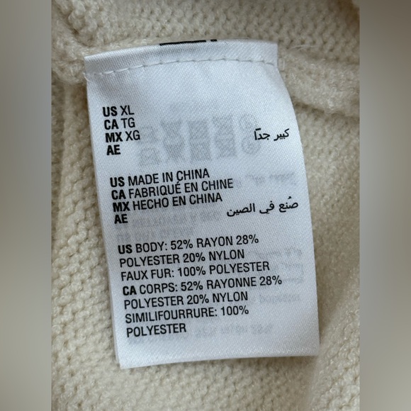 Alfani Women's Faux Fur Cuff Sleeve, Mock Neck Poncho Sweater, Size XL - Picture 8 of 11